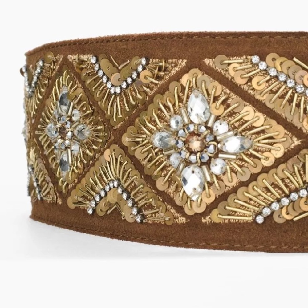 Beaded Suede Tie Belt (Original Price $99)